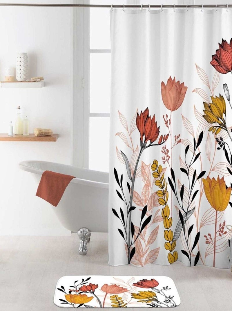 Rideau de douche 180x200 Amelina Blanc - Kiabi