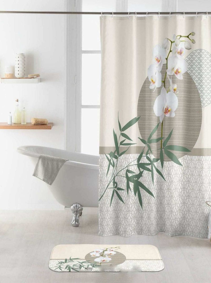 Rideau de douche 180x200 Azia Gris - Kiabi