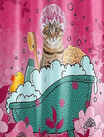 Rideau de douche 180x200 Chatibulle