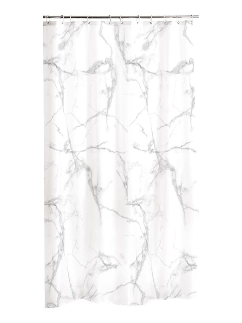 Rideau de douche 180x200 cm effet Marbre Blanc - Kiabi
