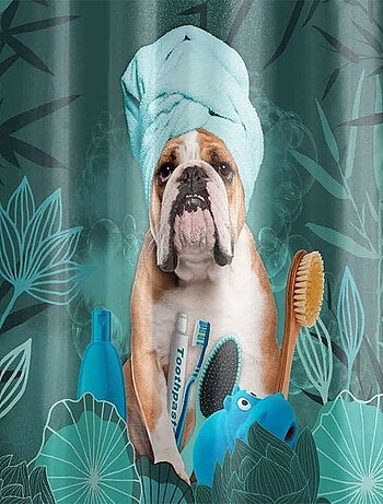 Rideau de douche 180x200 Doggy Zen