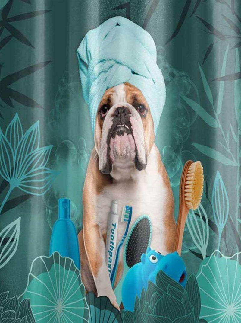 Rideau de douche 180x200 Doggy Zen Bleu - Kiabi