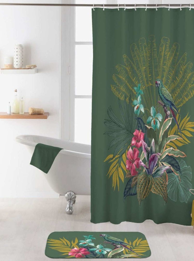 Rideau de douche 180x200 Equatorial Vert - Kiabi