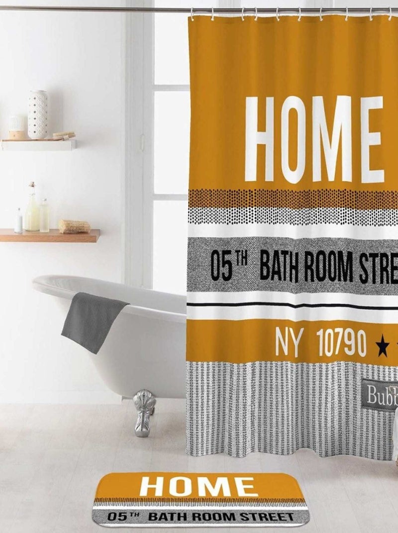 Rideau de douche 180x200 Home street Jaune - Kiabi