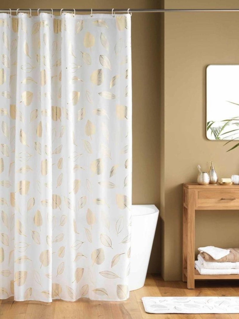 Rideau de douche 180x200 JOYA avec 12 anneaux Blanc - Kiabi