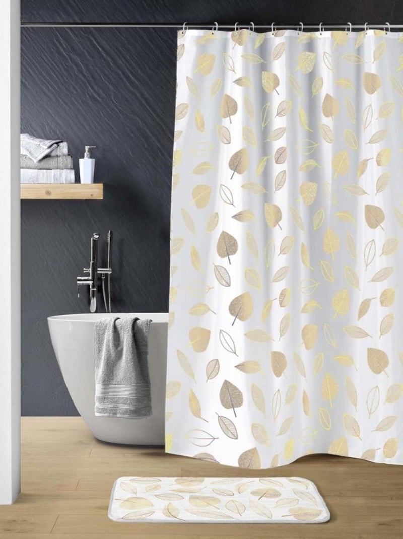 Rideau de douche 180x200 JOYA avec 12 anneaux Blanc - Kiabi