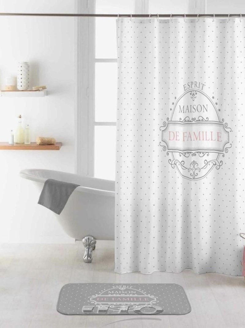Rideau de douche 180x200 Maison de Famille Blanc - Kiabi