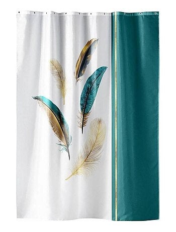 Rideau de douche 180x200 PLUMISS avec 12 anneaux