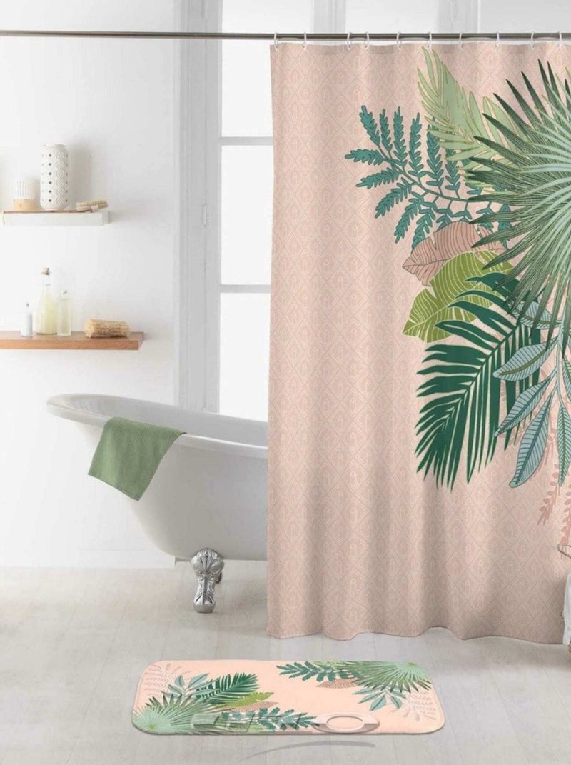 Rideau de douche 180x200 Rosy Bay Rose - Kiabi