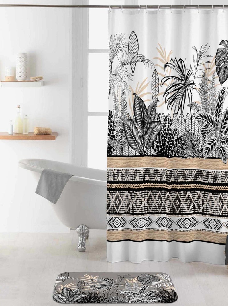 Rideau de douche 180x200 Tikal Blanc - Kiabi