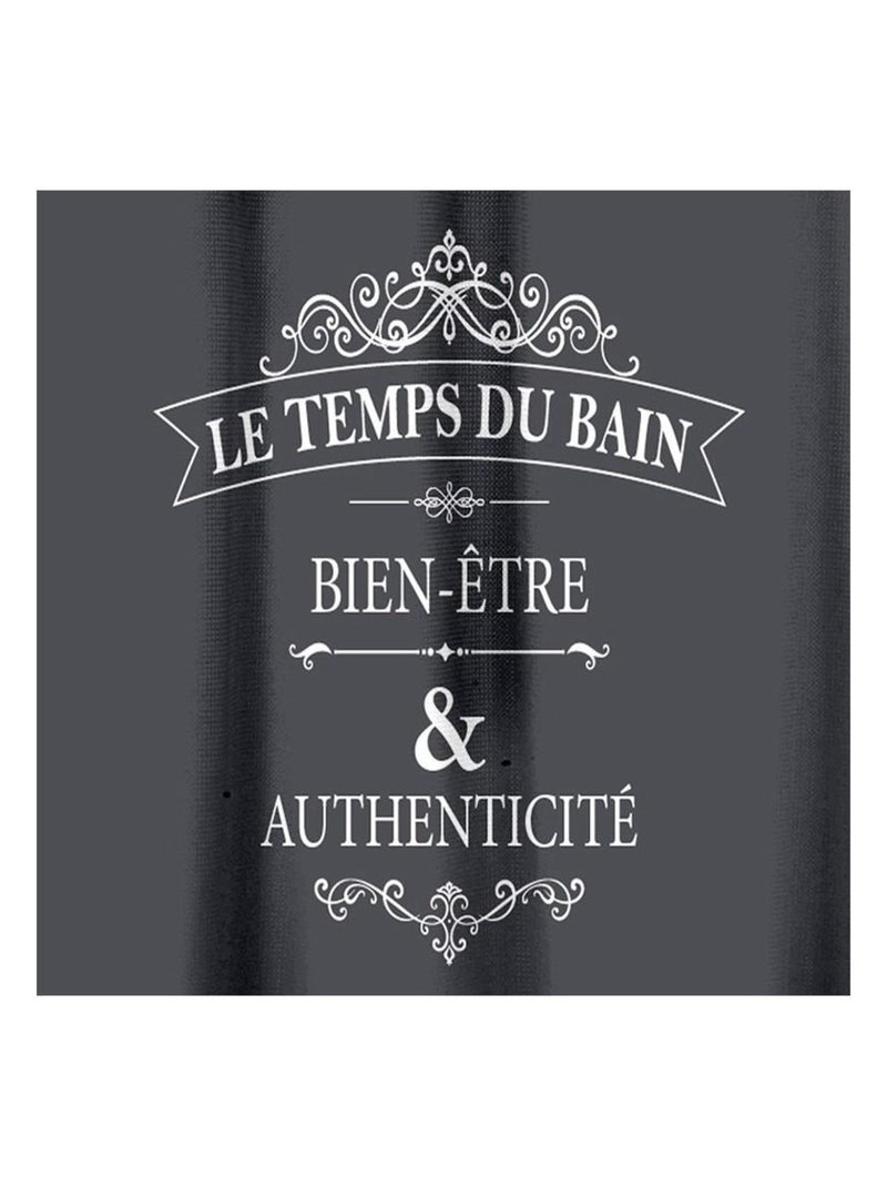 Rideau de douche 180x200 Vintage Gris - Kiabi