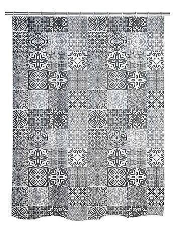 Rideau de douche à carreaux