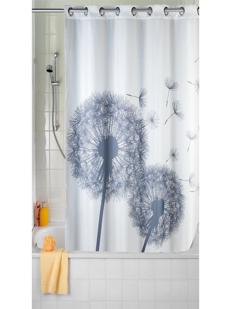 Rideau de douche anti-moisissure motif pissenlit ASTERA Gris - Kiabi