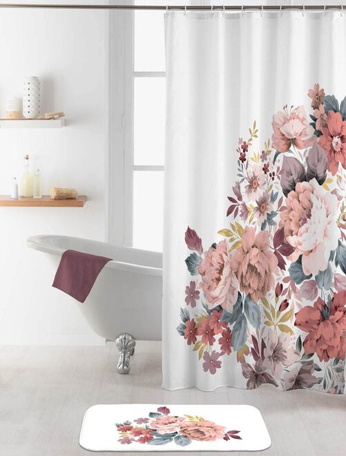 Rideau de douche aux impressions fleuries - Kiabi