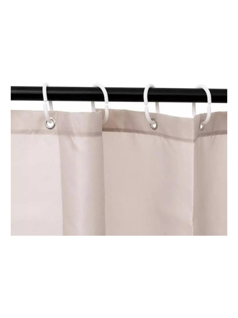 Rideau de douche avec anneaux Colors Beige - Kiabi
