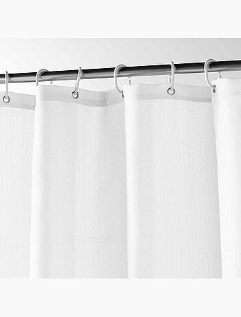 Rideau de douche avec crochets 180 x 200 cm Yalline blanc