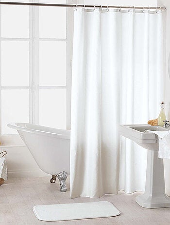 Rideau de douche avec crochets 180x200cm polyester uni