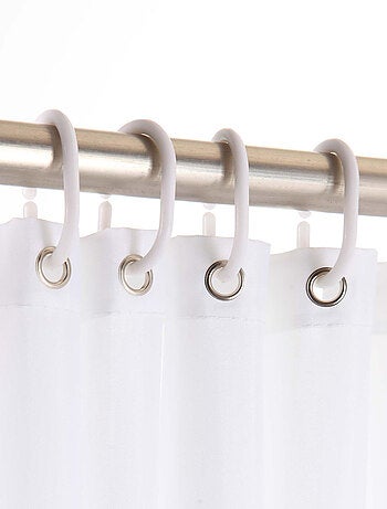 Rideau de douche avec crochets 180x200cm polyester uni