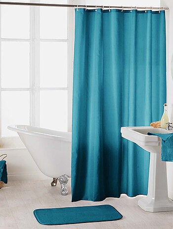 Rideau de douche avec crochets 180x200cm polyester uni
