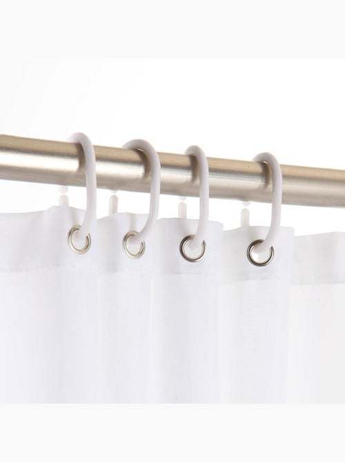 Rideau de douche avec crochets 180x200cm polyester uni - Kiabi