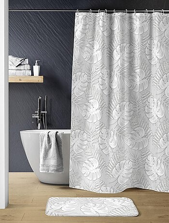 Rideau de douche avec crochets Ambre