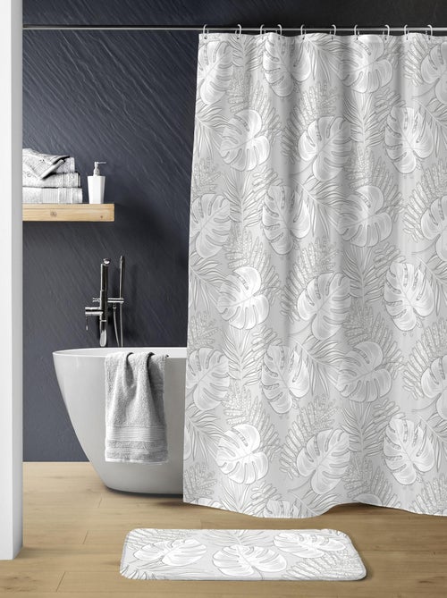 Rideau de douche avec crochets Ambre - Kiabi