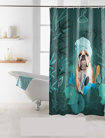 Rideau de douche avec crochets Doggy zen