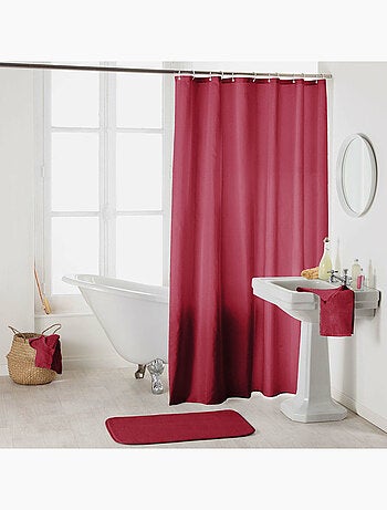 Rideau de douche uni avec crochets
