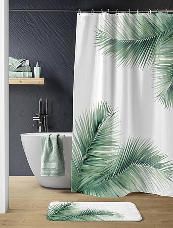 Rideau de douche avec crochets Havane