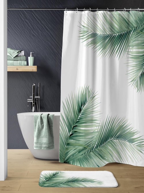 Rideau de douche avec crochets Havane - Kiabi