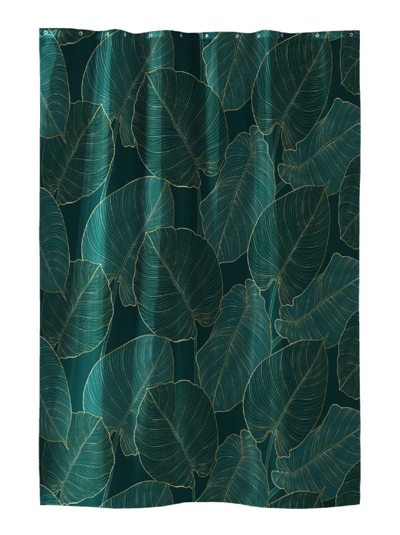 Rideau de Douche avec Crochets Jade Vert - Kiabi