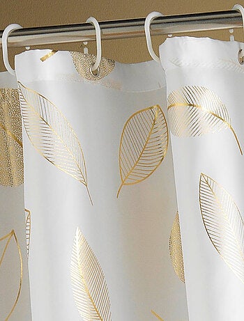 Rideau de Douche avec Crochets Joya Feuilles Dorées