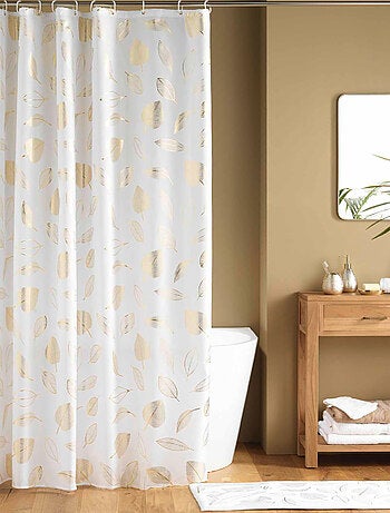 Rideau de Douche avec Crochets Joya Feuilles Dorées