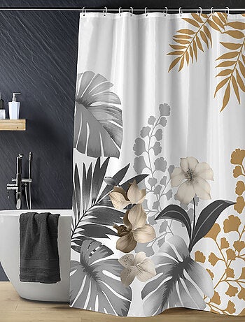 Rideau de Douche avec Crochets Kelly Blanc