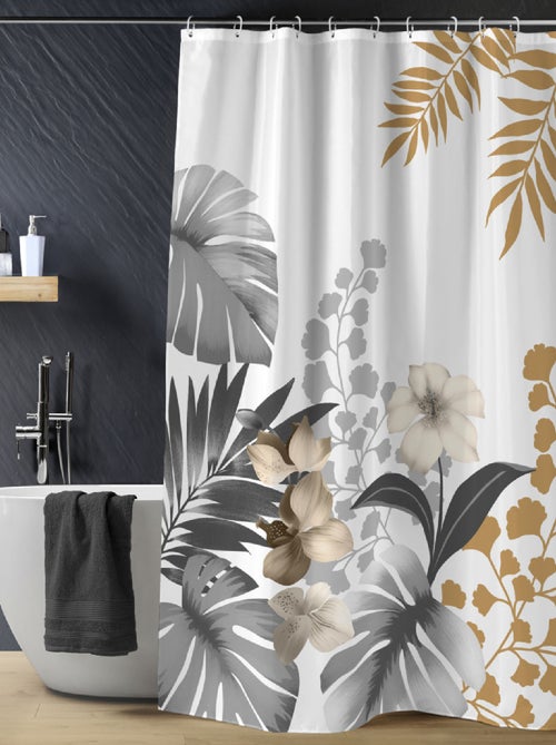 Rideau de Douche avec Crochets Kelly Blanc - Kiabi