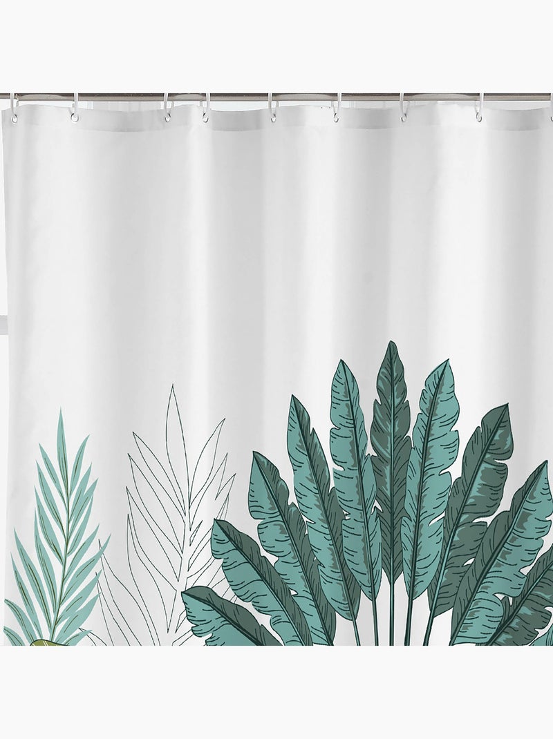 Rideau de Douche avec Crochets Panazio Tropical Bleu - Kiabi