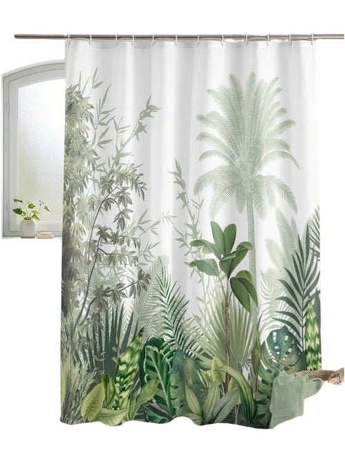 Rideau de douche avec crochets Tropical - Kiabi