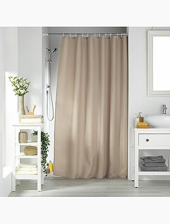 Rideau de douche avec crochets uni quartz