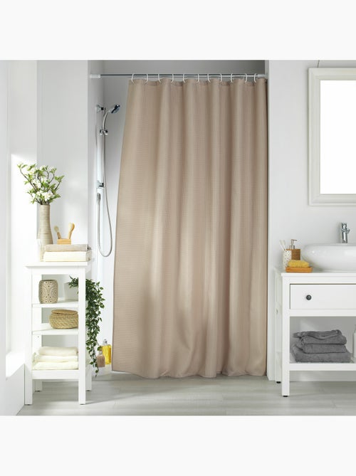 Rideau de douche avec crochets uni quartz - Kiabi