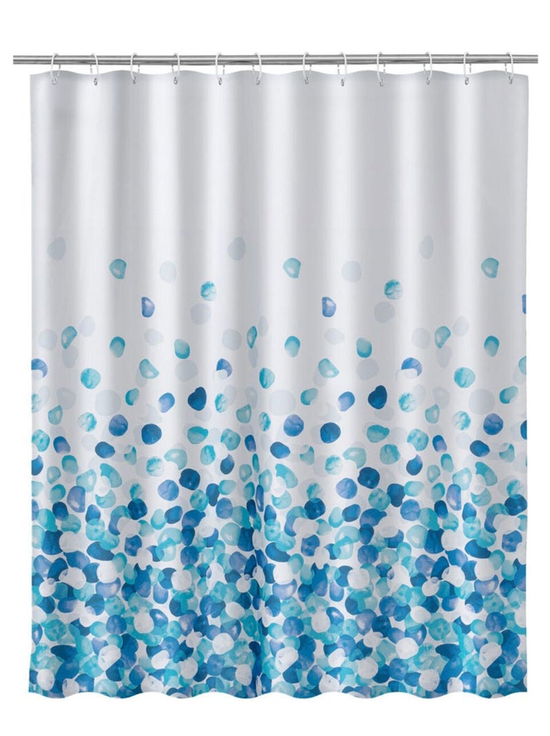 Rideau de douche bulles Blanc Bleu - Kiabi