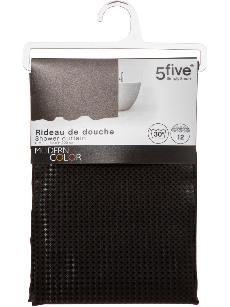 Rideau de douche charbon MODERN COLOR gris anthracite - Kiabi