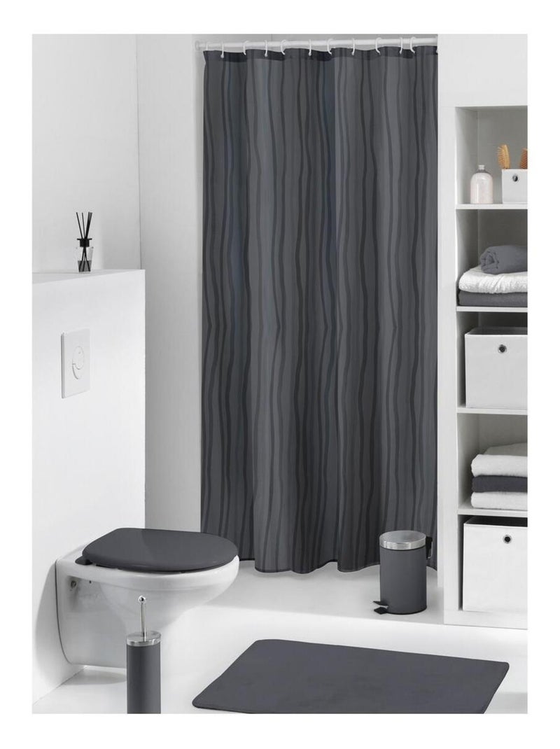 Rideau de douche Collection Wave Blanc - Kiabi