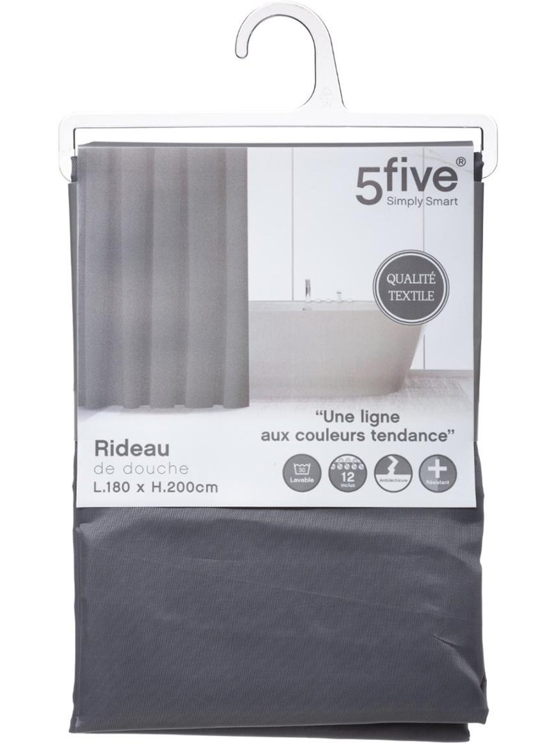 Rideau de douche COLORAMA Gris galet - Kiabi