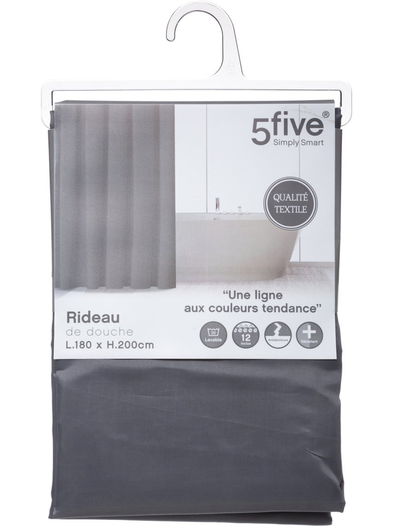 Rideau de douche COLORAMA Gris galet - Kiabi