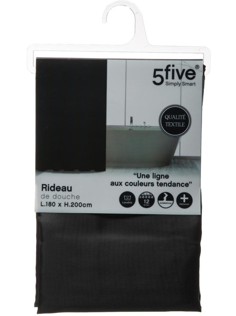 Rideau de douche COLORAMA Noir - Kiabi