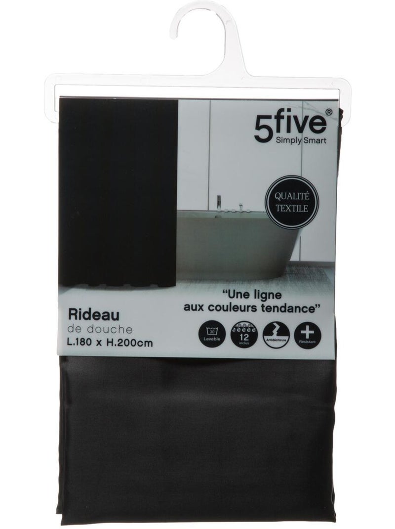 Rideau de douche COLORAMA Noir - Kiabi