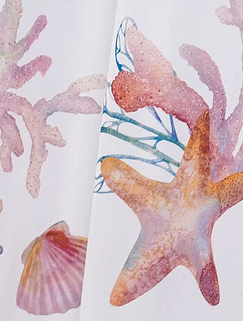 Rideau de douche décor marin - 180 x 200 cm