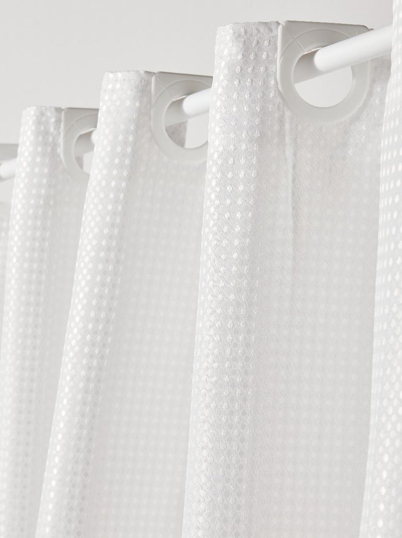 Rideau de douche effet gaufré 180 x 200 cm blanc - Kiabi