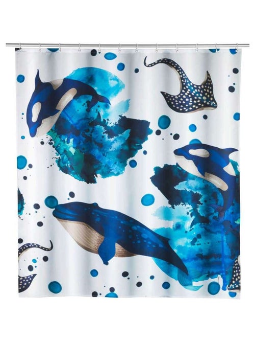 Rideau de douche en polyester recyclé à motifs animaux marins - Kiabi Rideau de douche en polyester recyclé à motifs animaux marins - Kiabi
