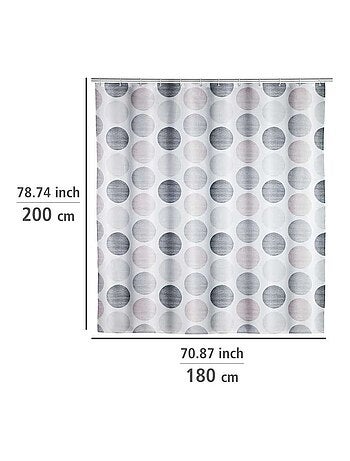 Rideau de douche en polyester recyclé à motifs pois